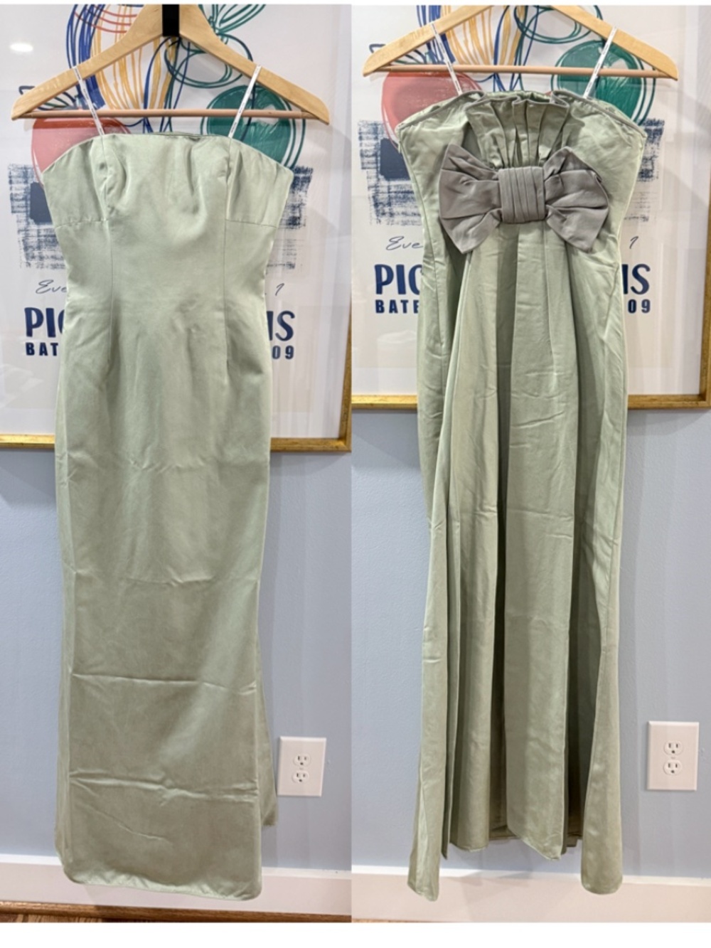Kay Unger Strapless Green Formal Dress Size 2